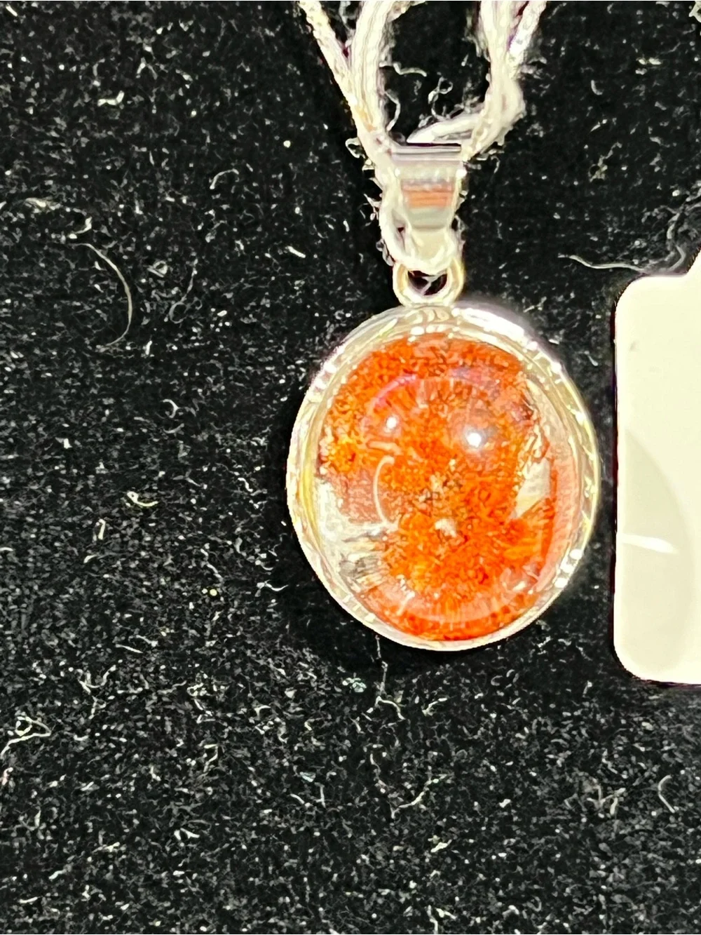 Garden quartz Round Pendant Necklace - Orange